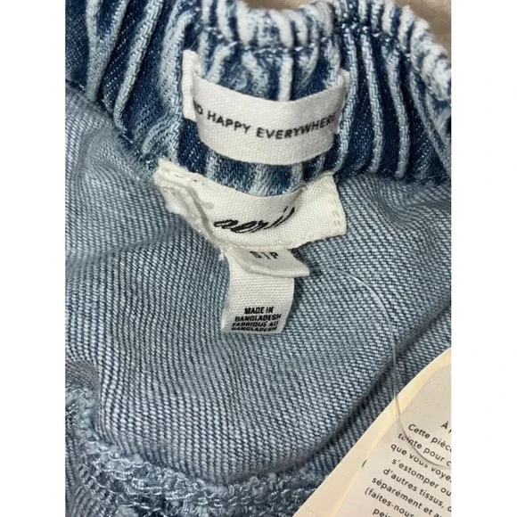 Aerie Denim Mini Skirt S Blue Find‎ Happy Everywhere Circle Jean Flare Beach NEW - Picture 3 of 8